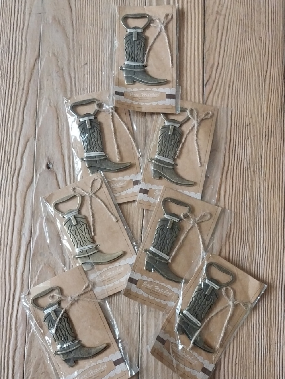 Cowboy Boot Bottle Openers - Antique Silver Tone (Set)